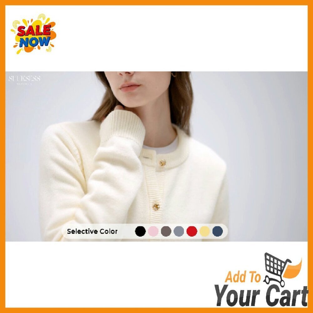 Chunky Cashmere Cardigan Women's Sweater Button Up Long Sleeve Knit - Picture 8 of 8